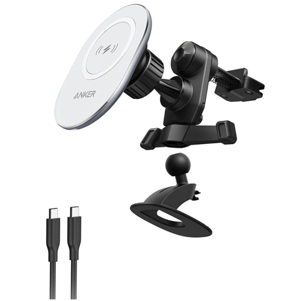 Anker PowerWave Magnetic Car Charging Mount, Black+White