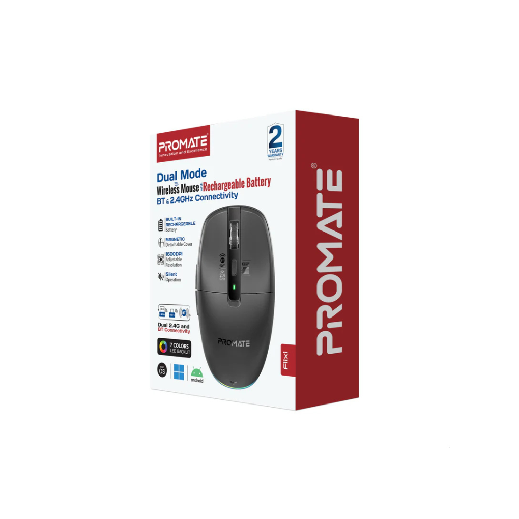 Promate Dual Mode Rechargeable Bluetooth Wireless Mouse