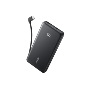 Anker Zolo Power Bank (10,000 mAh, 22.5W, Built-in USB-C Cable) – A110DH11 – Black