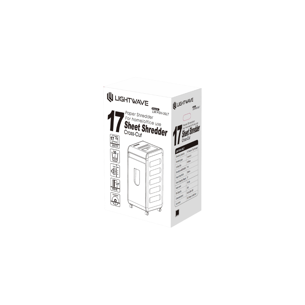 Lightwave 17 Sheets Paper Shredder 30L