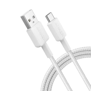 Anker 322 USB-A to USB-C 6ft Cable Braided - White