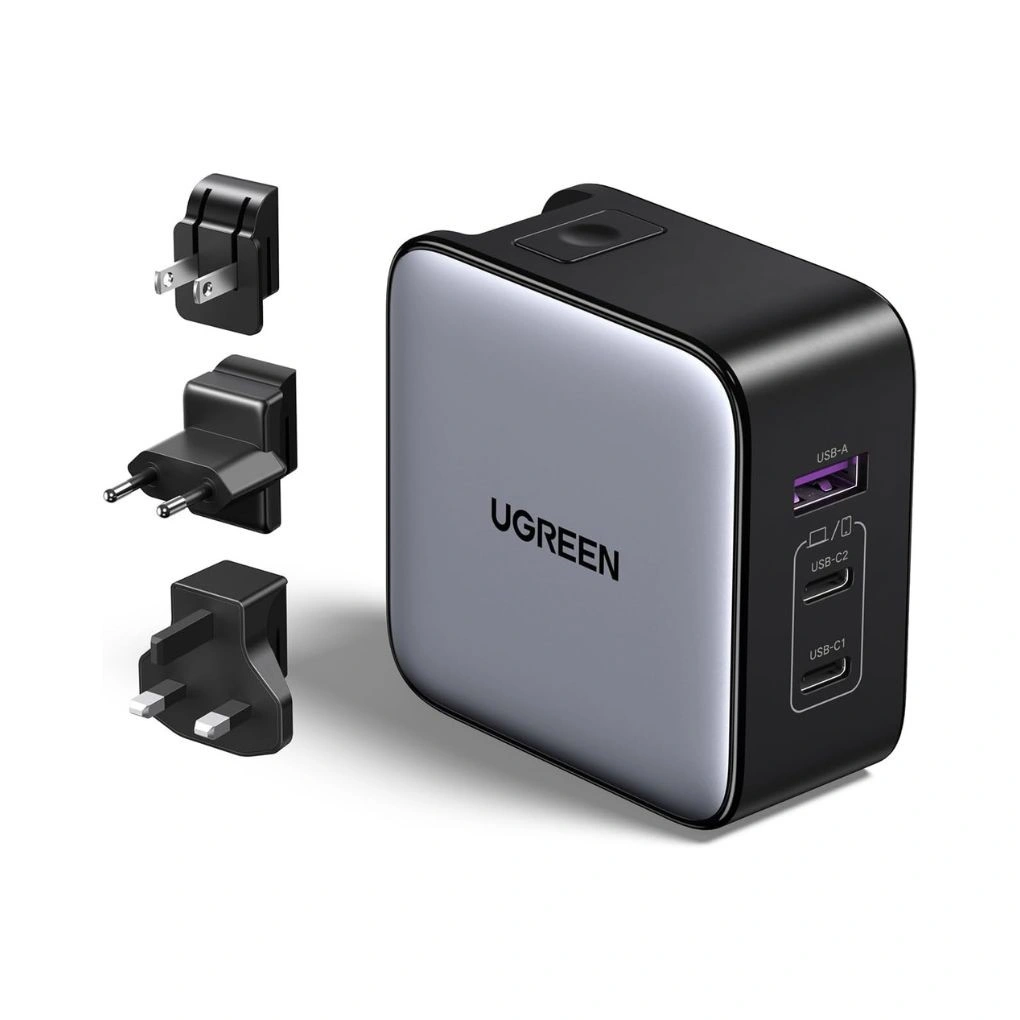 UGREEN 65W 3-Port Travel Charger with US UK EU Plugs - CD296