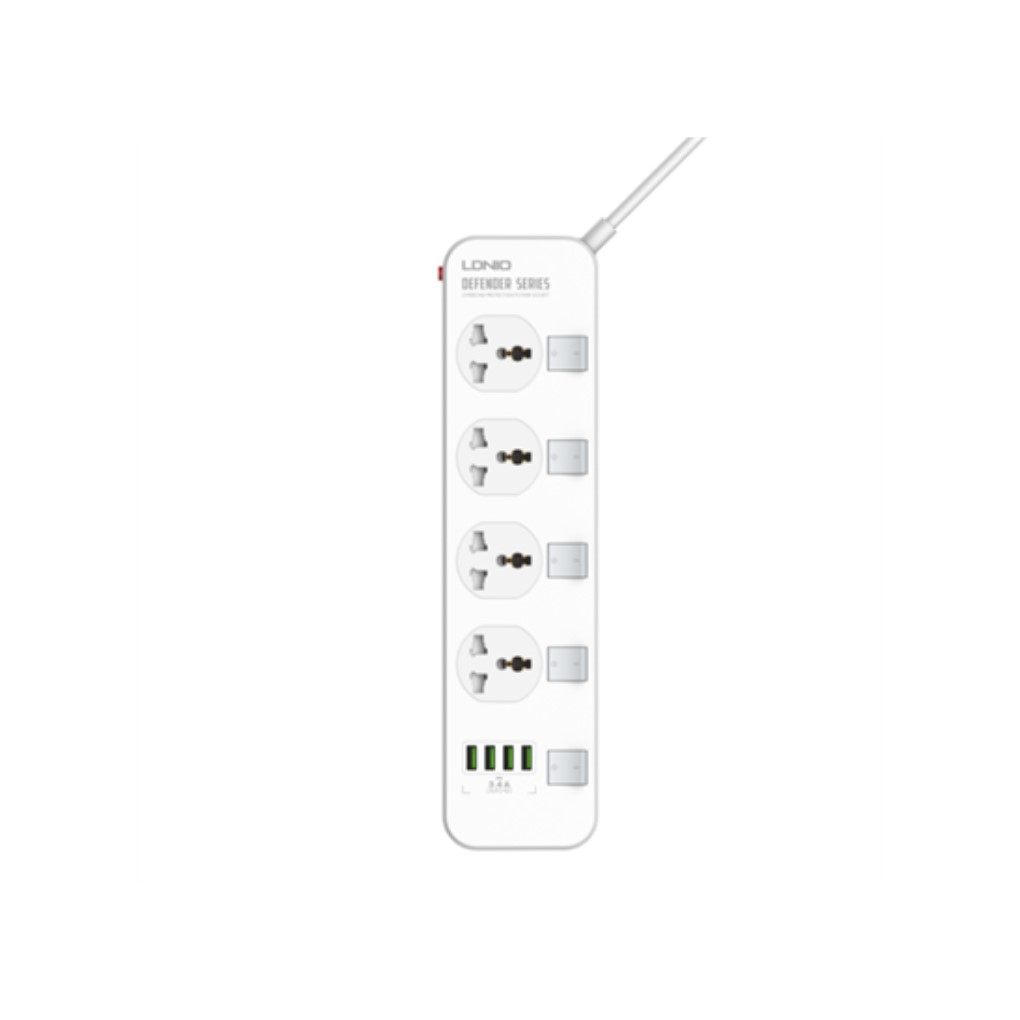 LDNIO 2500W 4 AC Outlets Universal Power Strip SC4408