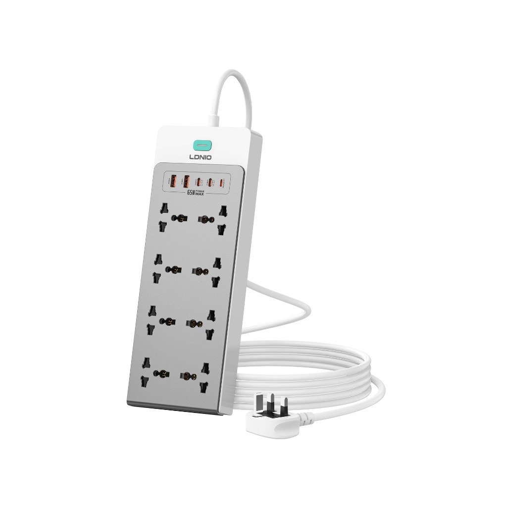 LDNIO SC4 13-in-1 Multi-function power strip(8 AC + 2 USB-C + 2 USB-A + 1 Lightning)