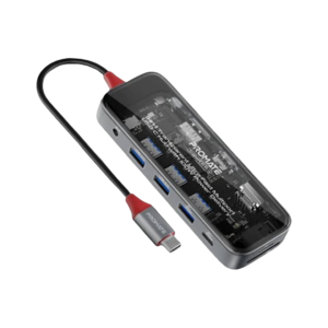 Promate 11-in-1 Transparent Ultra-Fast Multi-Port USB-C Hub