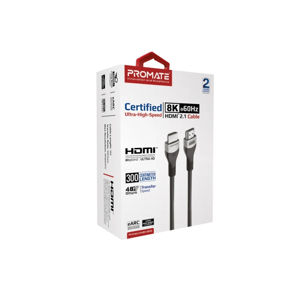 Promate Ultra High-Speed 8K@60Hz HDMI 2.1 Cable,3M
