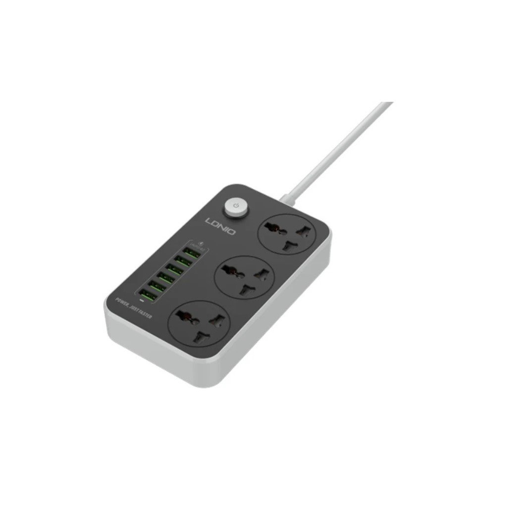 LDNIO 3 Power Socket with 6 USB Charging Ports (SC3604)