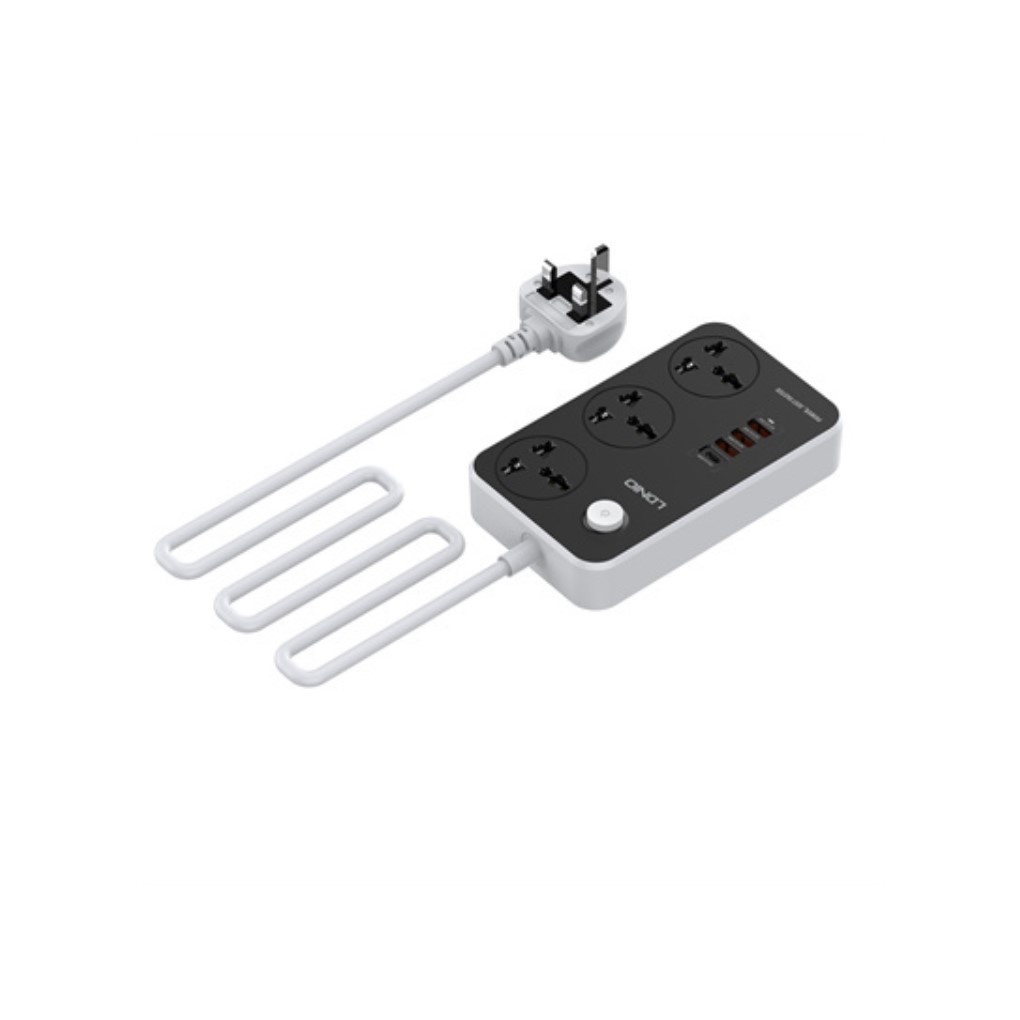 Ldnio SC3412 Power Strip With 3 Ways Power Socket