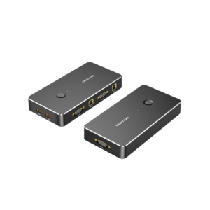Vention 2 in 1 Out VGA KVM Switch Black Metal