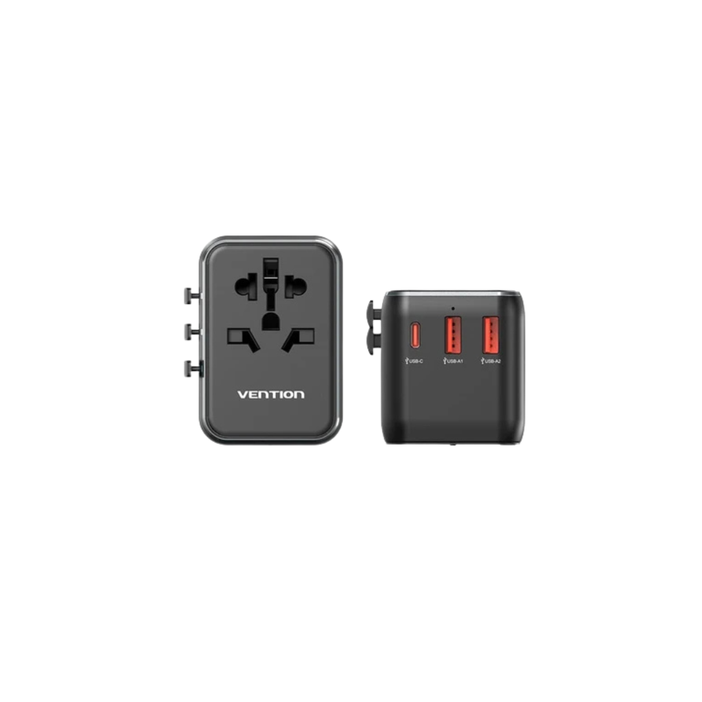 Vention 3-Port USB (C + A + A) Universal Travel Adapter