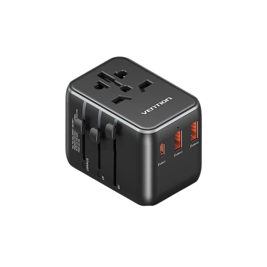 Vention 3-Port USB (C + A + A) Universal Travel Adapter
