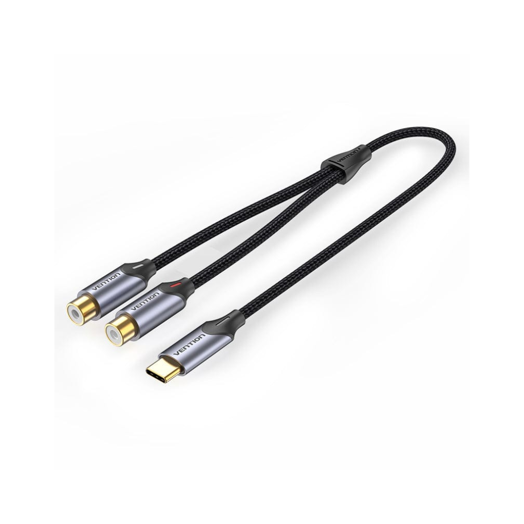 Vention USB-C Male to 2-Female RCA Cable 1.5M Gray